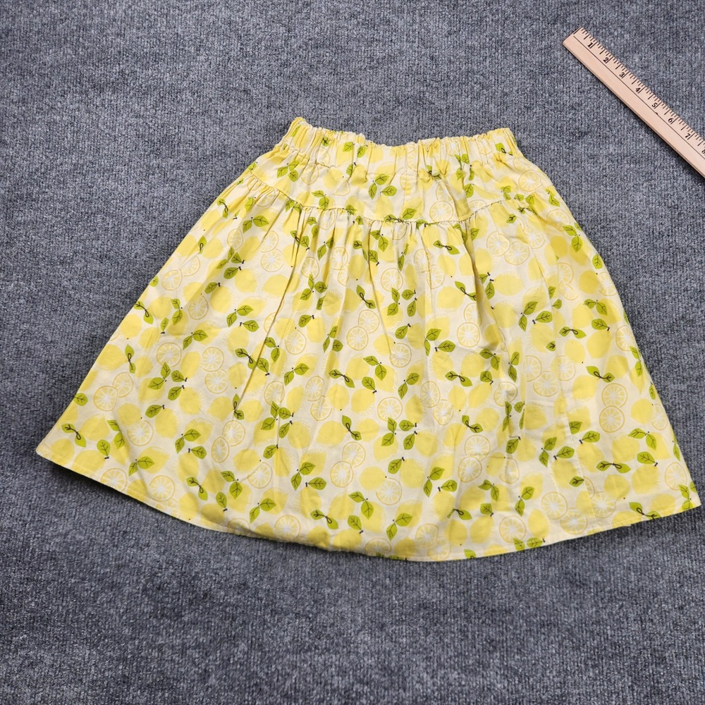 Josiekat's Trunk Girls Yellow Lemon Citrus Print Elastic Waist Flared Skirt 12 - Picture 5 of 8